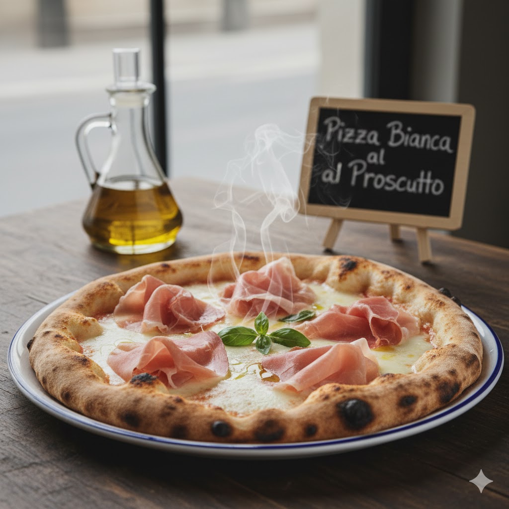 Pizza Bianca al prosciutto